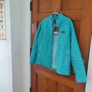 Patagonia Down Womens Jacket Large, Turquoise / Blue- $180